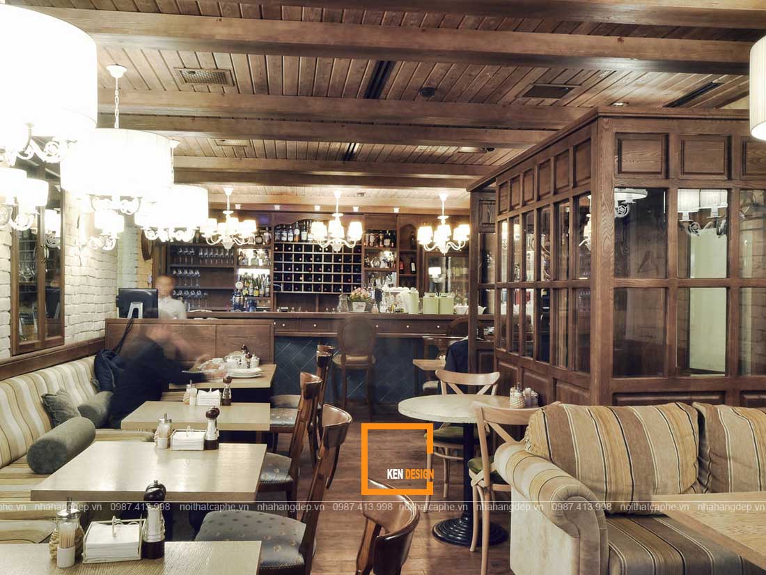 thiết kế quán cafe phong cách rustic